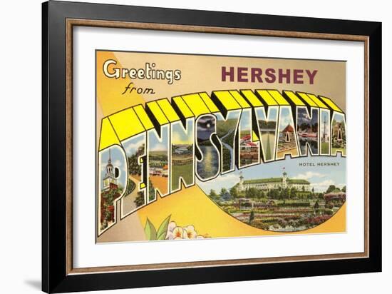 Greetings from Hershey, Pennsylvania-null-Framed Art Print