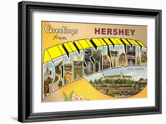 Greetings from Hershey, Pennsylvania-null-Framed Art Print