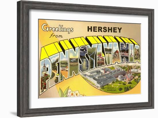 Greetings from Hershey, Pennsylvania-null-Framed Art Print