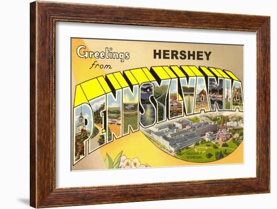 Greetings from Hershey, Pennsylvania-null-Framed Art Print