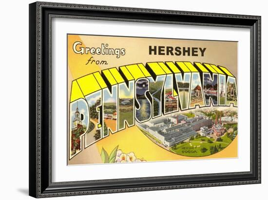 Greetings from Hershey, Pennsylvania-null-Framed Art Print