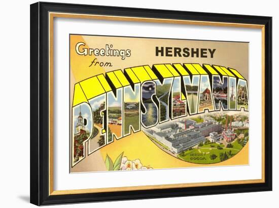 Greetings from Hershey, Pennsylvania-null-Framed Art Print