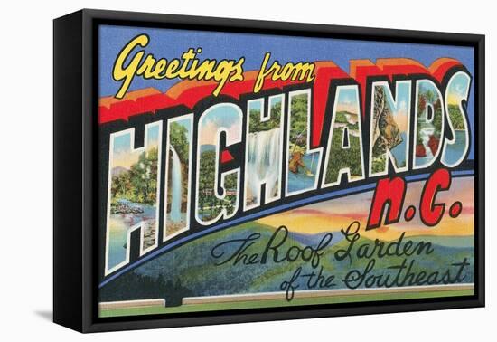Greetings from Highlands, North Carolina-null-Framed Stretched Canvas