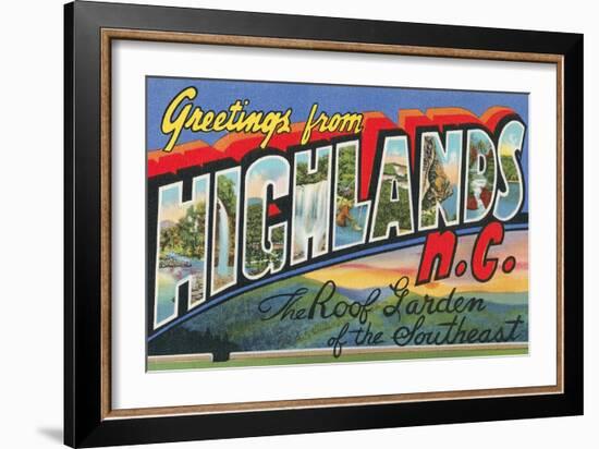 Greetings from Highlands, North Carolina-null-Framed Art Print