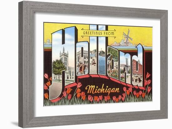 Greetings from Holland, Michigan-null-Framed Art Print