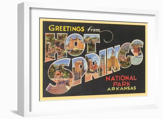 Greetings from Hot Springs, Arkansas-null-Framed Premium Giclee Print