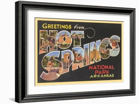 Greetings from Hot Springs, Arkansas-null-Framed Premium Giclee Print