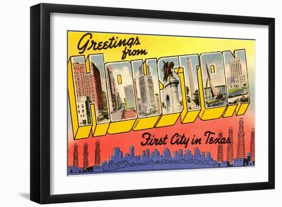 Greetings from Houston, First City in Texas-null-Framed Giclee Print