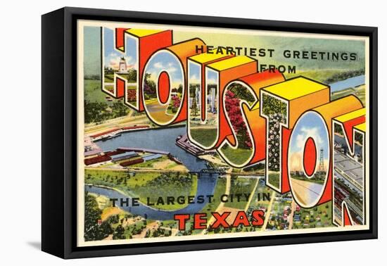 Greetings from Houston, Texas-null-Framed Stretched Canvas