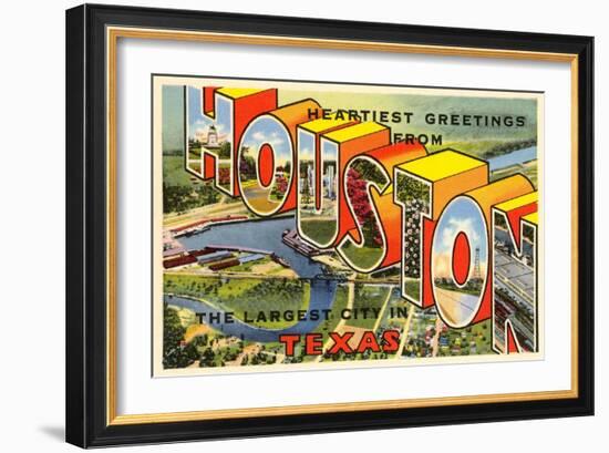 Greetings from Houston, Texas-null-Framed Art Print