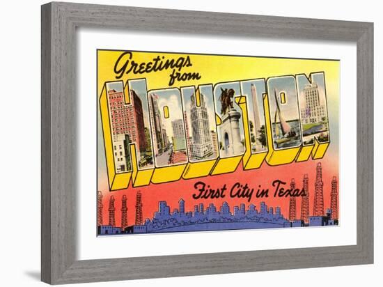 Greetings from Houston, Texas-null-Framed Art Print