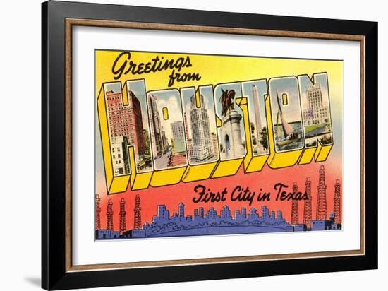 Greetings from Houston, Texas-null-Framed Art Print