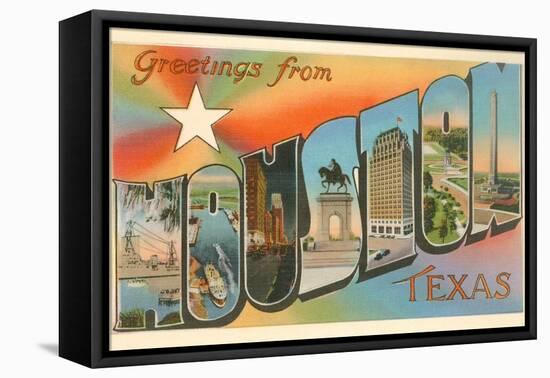 Greetings from Houston, Texas-null-Framed Stretched Canvas