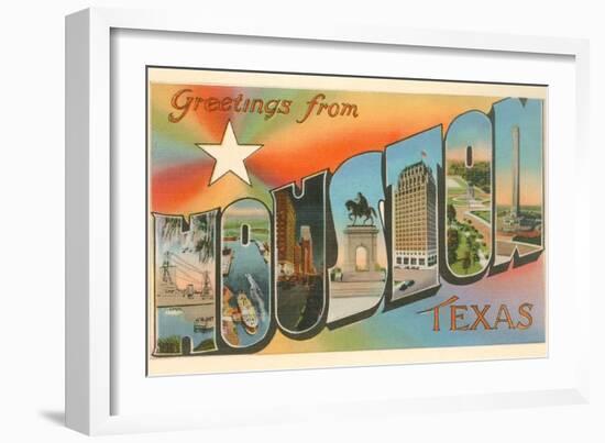 Greetings from Houston, Texas-null-Framed Art Print