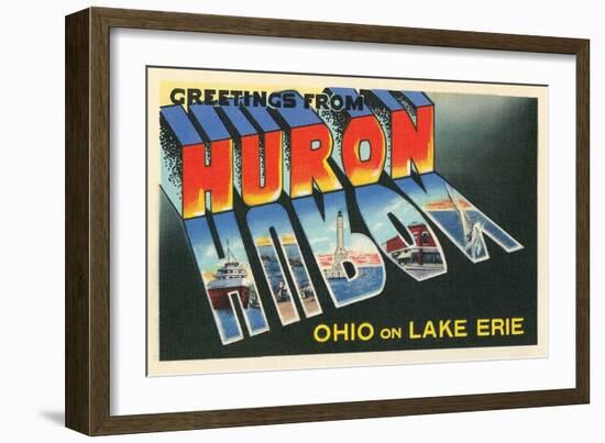 Greetings from Huron, Ohio-null-Framed Art Print