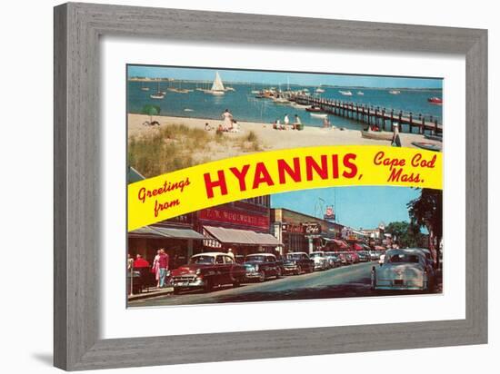 Greetings from Hyannis, Cape Cod-null-Framed Art Print