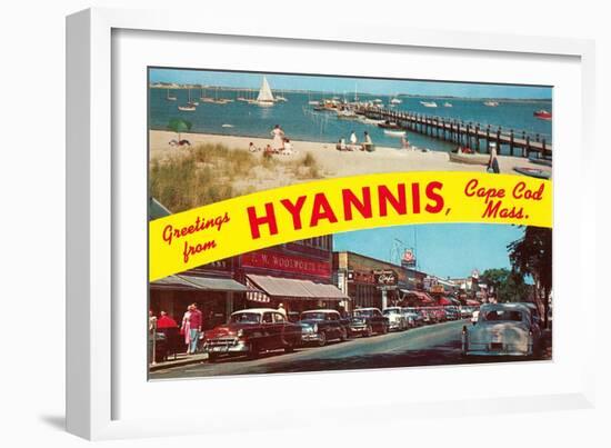 Greetings from Hyannis, Cape Cod-null-Framed Art Print