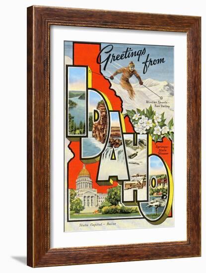 Greetings from Idaho-null-Framed Art Print