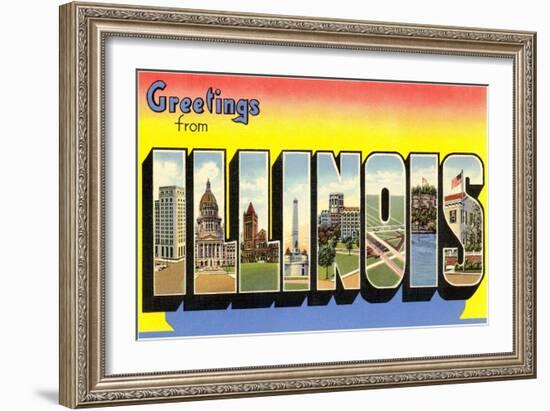 Greetings from Illinois-null-Framed Art Print