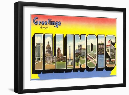 Greetings from Illinois-null-Framed Art Print