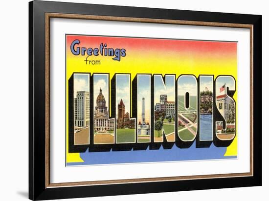 Greetings from Illinois-null-Framed Art Print