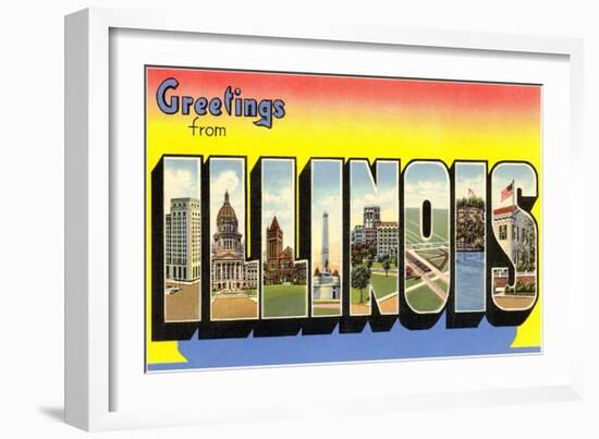 Greetings from Illinois-null-Framed Art Print