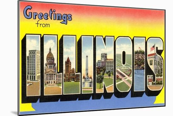 Greetings from Illinois-null-Mounted Art Print