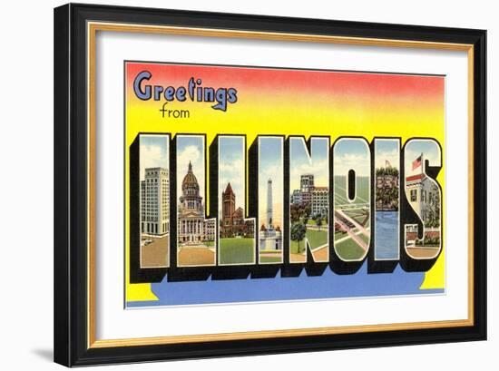 Greetings from Illinois-null-Framed Art Print