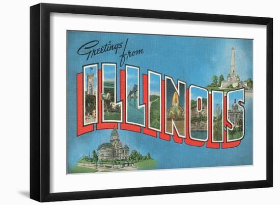 Greetings from Illinois-null-Framed Art Print