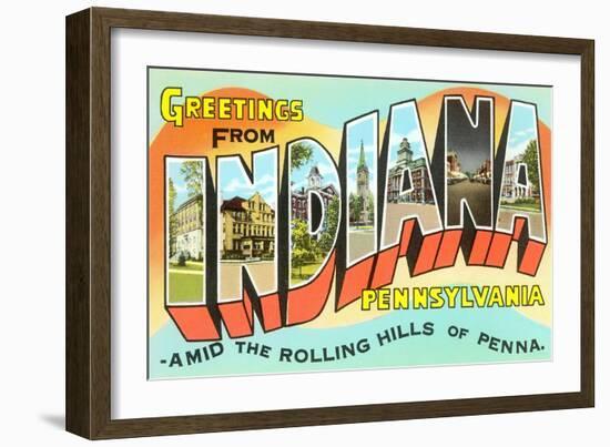 Greetings from Indiana, Pennsylvania-null-Framed Art Print
