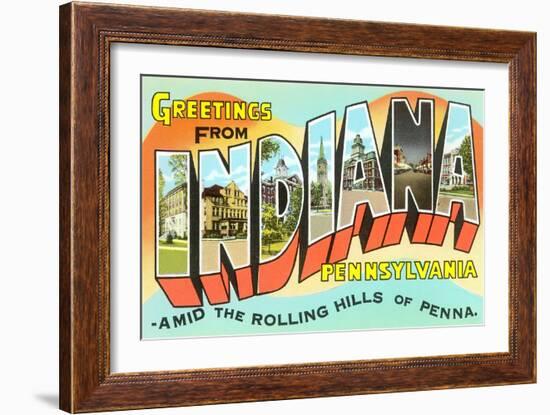 Greetings from Indiana, Pennsylvania-null-Framed Art Print