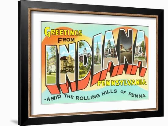 Greetings from Indiana, Pennsylvania-null-Framed Art Print