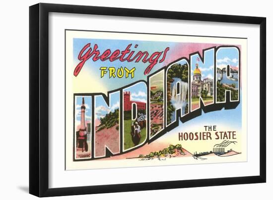 Greetings from Indiana, the Hoosier State-null-Framed Giclee Print