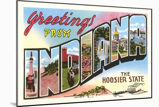 Greetings from Indiana, the Hoosier State-null-Mounted Giclee Print