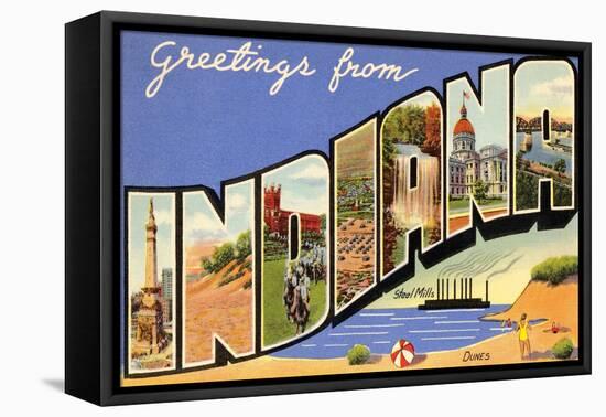 Greetings from Indiana-null-Framed Stretched Canvas