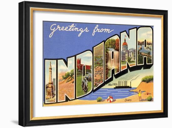 Greetings from Indiana-null-Framed Art Print