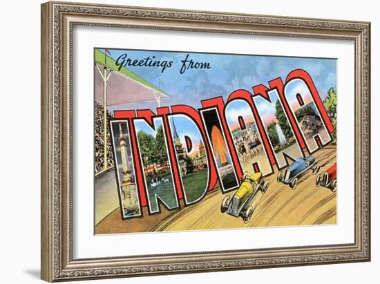 Greetings from Indiana-null-Framed Art Print