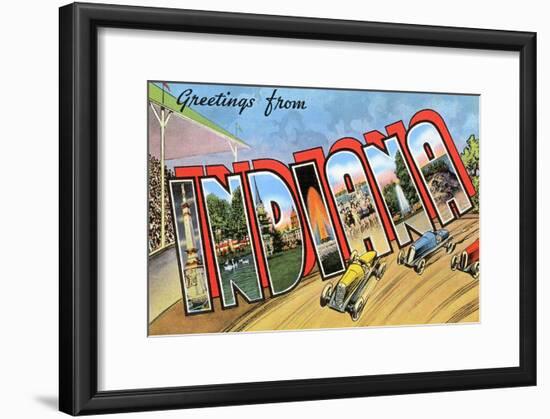 Greetings from Indiana-null-Framed Art Print