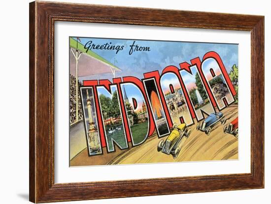 Greetings from Indiana-null-Framed Art Print