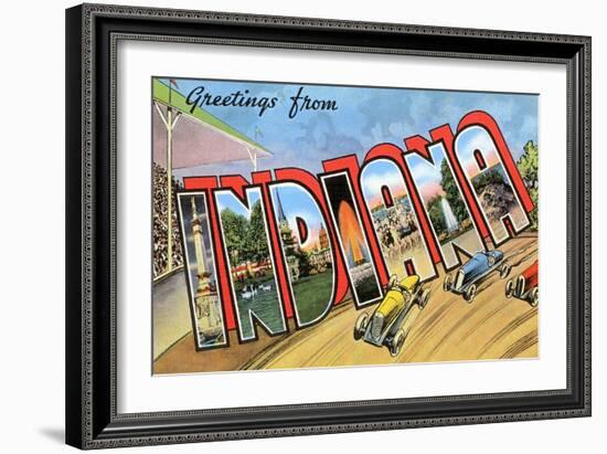 Greetings from Indiana-null-Framed Art Print