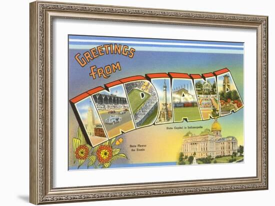 Greetings from Indiana-null-Framed Art Print