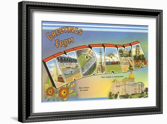 Greetings from Indiana-null-Framed Art Print