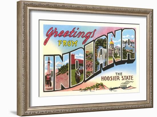 Greetings from Indiana-null-Framed Art Print