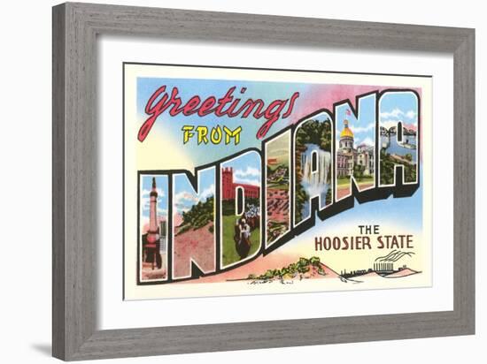 Greetings from Indiana-null-Framed Art Print