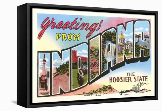 Greetings from Indiana-null-Framed Stretched Canvas