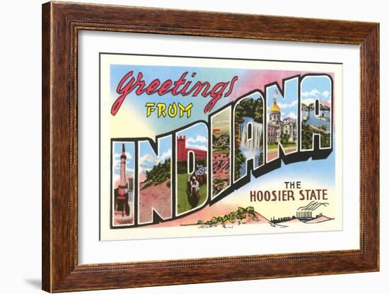 Greetings from Indiana-null-Framed Premium Giclee Print