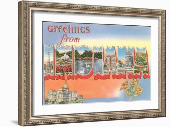 Greetings from Indiana-null-Framed Art Print