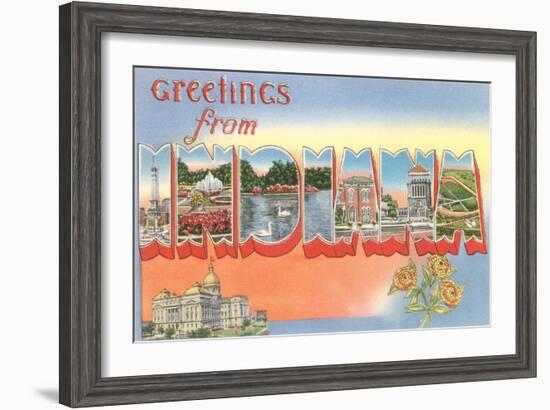 Greetings from Indiana-null-Framed Art Print