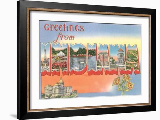 Greetings from Indiana-null-Framed Art Print