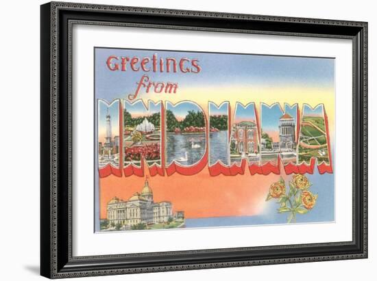 Greetings from Indiana-null-Framed Art Print
